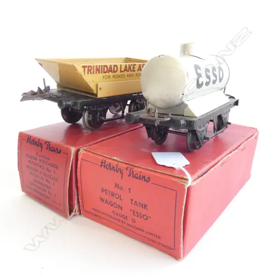 HORNBY NO 1 ROTARY TIPPING WAGON & ESSO PETROL TANK WAGON - BOTH IN ORIGINAL BOXES