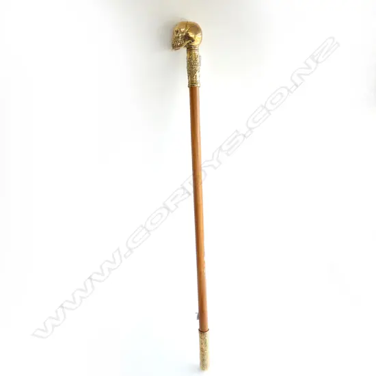 BRASS SKULL WALKING STICK L.1000mm