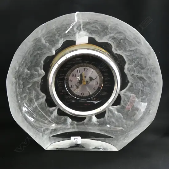 FROSTED GLASS WORLD TIME CLOCK 280mm dia