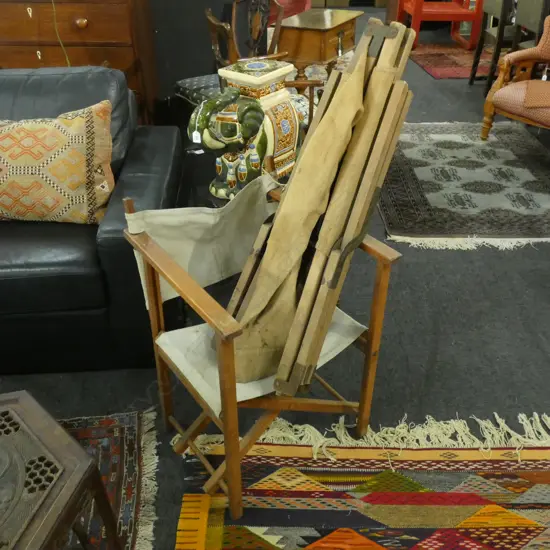 FOLDING CANVAS CHAIR & STRETCHER