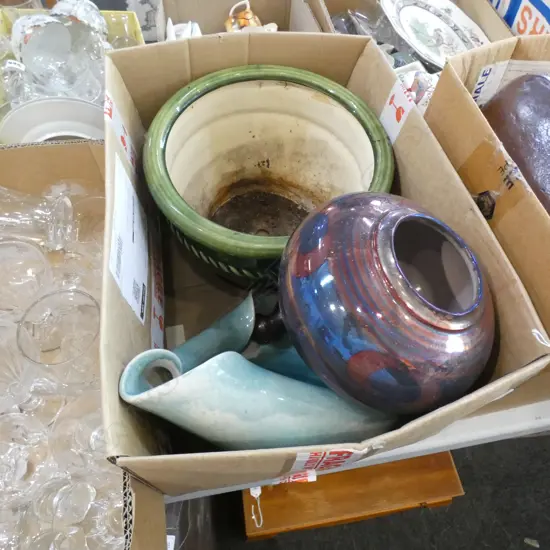 BOX LOT ASST. STUDIO POTTERY ETC