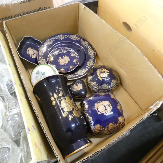 SM BOX LOT LIMOGES - COBALT & GOLD + 1