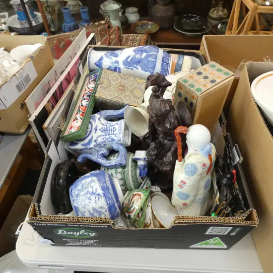 BOX LOT ASST. ORIENTAL PCES