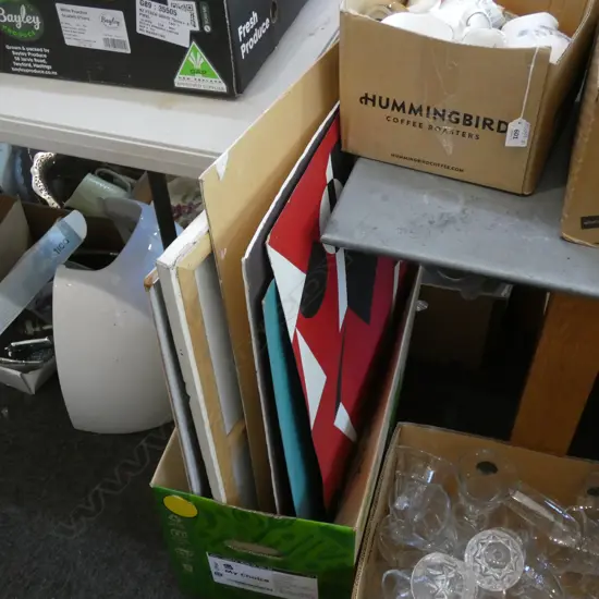 BOX LOT ASST. ARTWORKS 