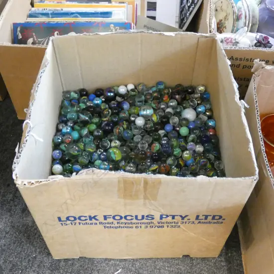 BIG BOX OF MARBLES VARYING SIZES