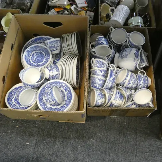 LARGE WOODS WILLOW PATTERN DINNERSET