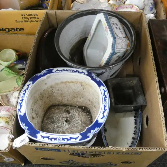 BOX LOT ORIENTAL PLANTERS & JARDINERES 