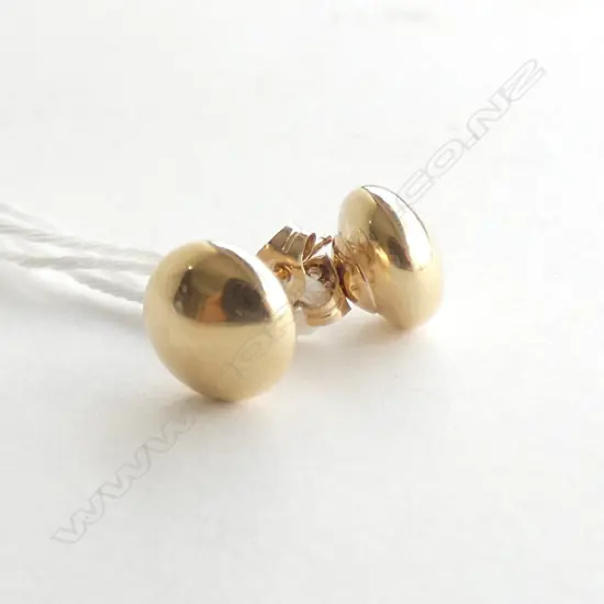 (16156) PR 9CT GOLD PLAIN DOME EARRINGS