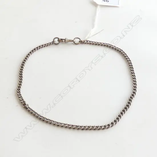 (77) ANTIQUE SILVER CURB LINK FOB CHAIN