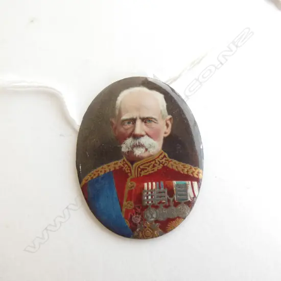 C1900 ENAMELLED PHOTO PORTRAIT PANEL MILITARY GENT