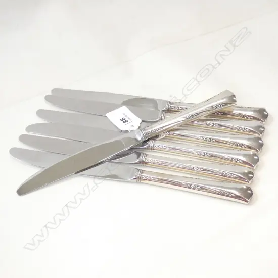 SET 7 AMERICAN STERLING HANDLED KNIVES