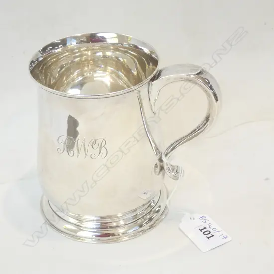 STG SILVER TANKARD, LONDON 1919 330 GRAMS