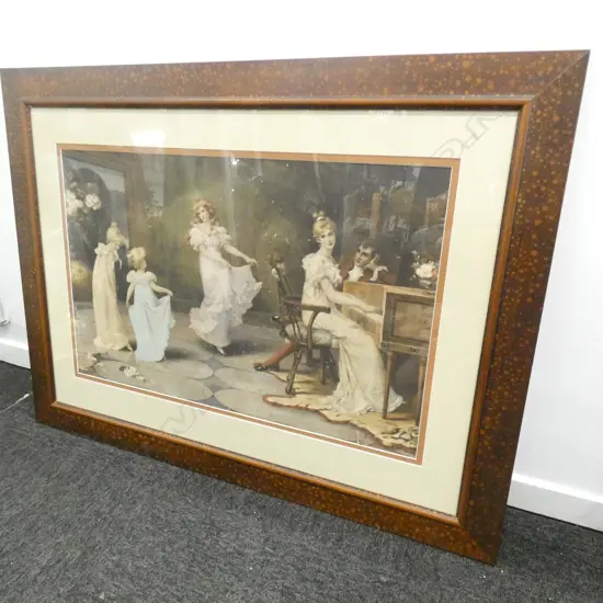 ANTIQUE PRINT GIRLS DANCING 445x700mm