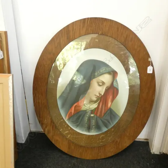 OAK FRAMED RELIGIOUS PRINT OF MARY 580 X 450MM