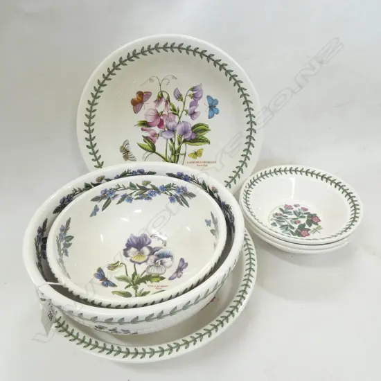 PORTMEIRION BOTANIC 7 VARIOUS BOWLS LARGEST DIA 270MM