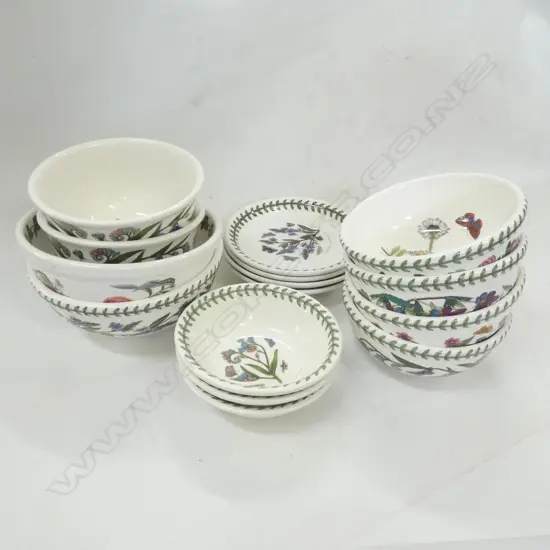PORTMEIRION POTTERY BOWLS & PLATES BOTANICAL THEMES