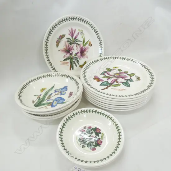 PORTMEIRION DINNER PLATES & BOWLS BOTANICAL THEME