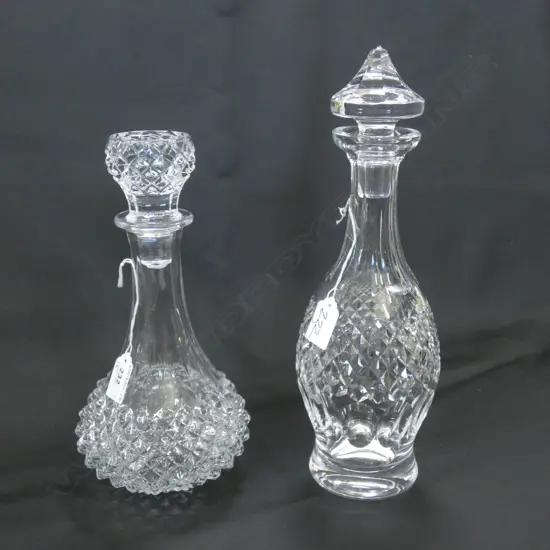 PR DIAMOND CUT CRYSTAL DECANTERS - TALLEST H 340MM