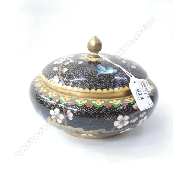 CLOISONNE LIDDED BOWL DIA 165MM