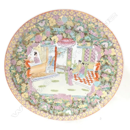 LG ORIENTAL FAMILLE ROSE PLATE DIA 410MM