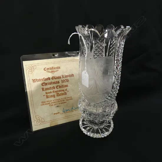 WATERFORD 'KING DAVID' VASE H.280mm, BOXED