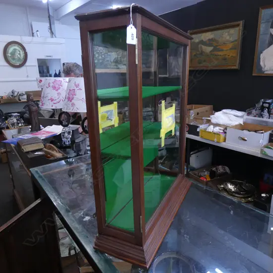SMALL VINTAGE GLASS DISPLAY CABINET...