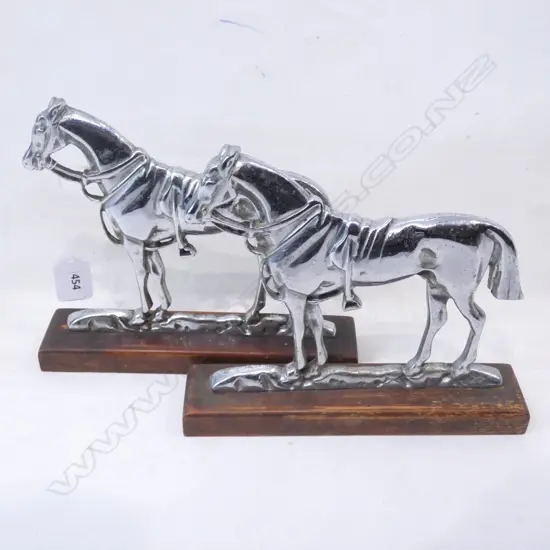VINTAGE CHROME HORSE BOOKENDS L 220MM
