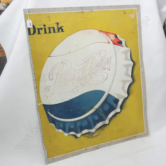 'DRINK PEPSI-COLA' VINTAGE TIN SIGN 760x625mm