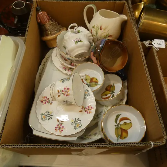BOX LOT ASST CHINA INCL. ROYAL ALBERT / H&K TUNSTALL/ ROYAL WORCESTER