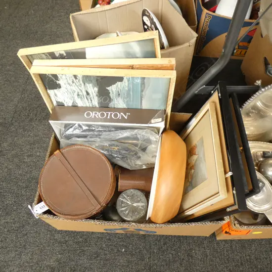 BOX LOT ARTWORKS, OROTON, COLLAR BOX ETC