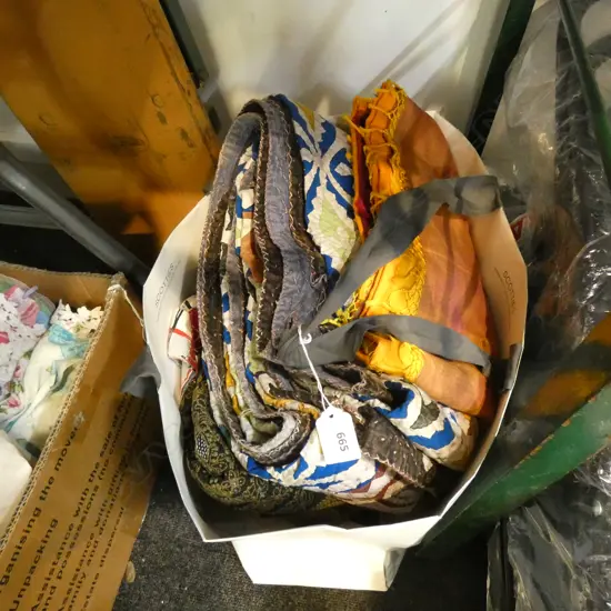 BAG OF KANTHA HAND STITCHED QUILT, FABRIC ETC