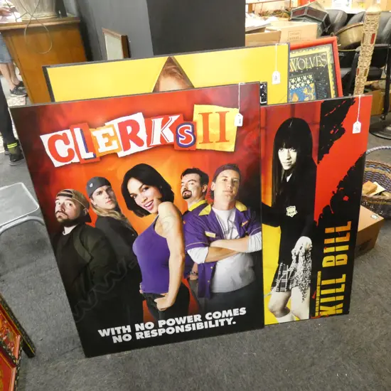 R LG MOUNTED MOVIE ADVERTISING POSTERS;KILL BILL & CLERKS 11  690 X 910MM