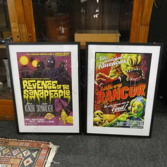 2 FRAMED POSTERS 'LAIR OF THE RANCOR' & REVENGE OF THE SANDPEOPLE' 345 X 520MM