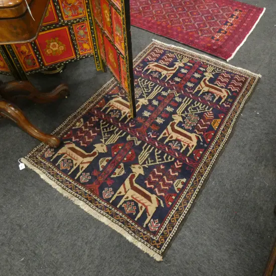 BLUE HAND KNOTTED ALL WOOL RUG...