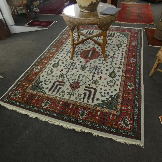 LARGE HAND KNOTTED WOOL PILE RUG...