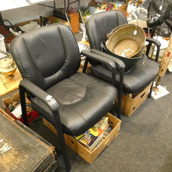 PR BLACK BUFFALO HIDE CHAIRS