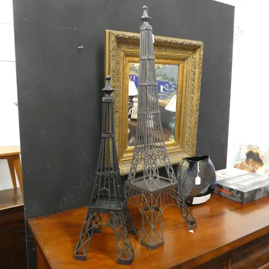 PR GRADUATED METAL EIFFEL TOWER CANDLE HOLDERS - LARGEST H. 820MM