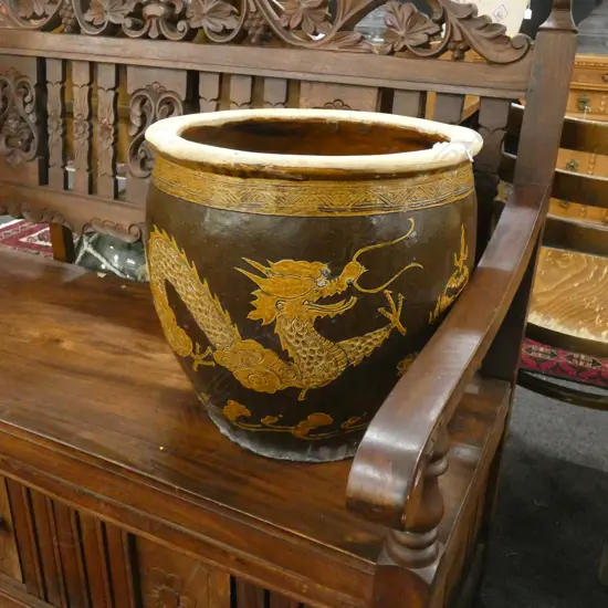 CHINESE DRAGON POT 370mm dia