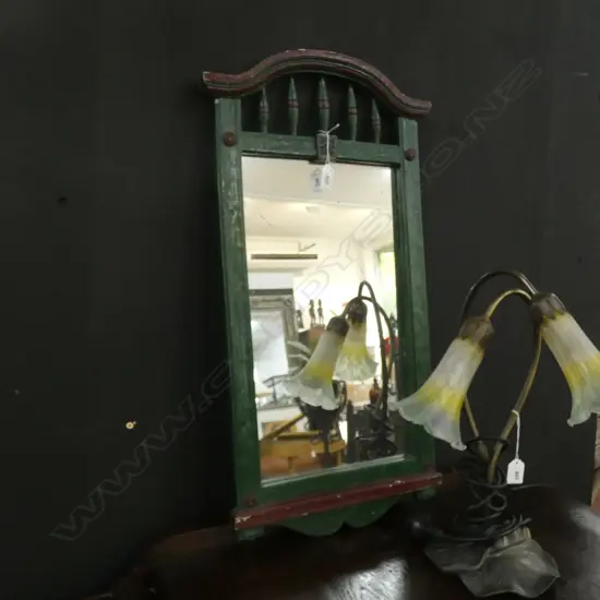 GREEN PAINTED MIRROR 700x350mm