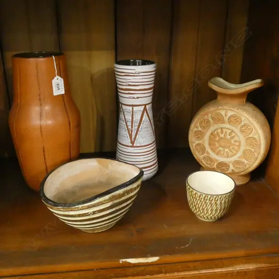 5 GERMAN CERAMIC VASES H.295mm