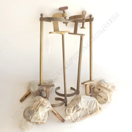 4 OLD BRASS LIQUOR DISPENSERS WITH FITTINGS