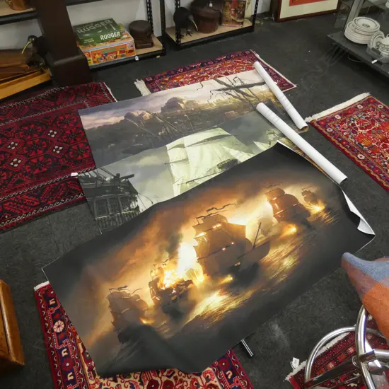 2 CANVAS SHIP ARTWORKS 