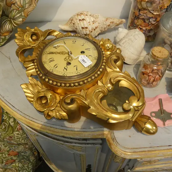 GILDED CLOCK H.520mm