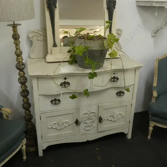 WHITE PAINTED FRENCH STYLE DRESSER...
