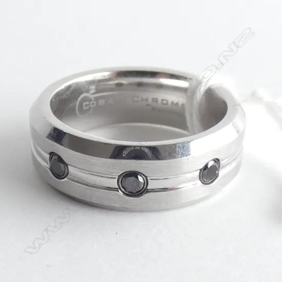 BLACK DIAMOND AND COBALT CHROME RING