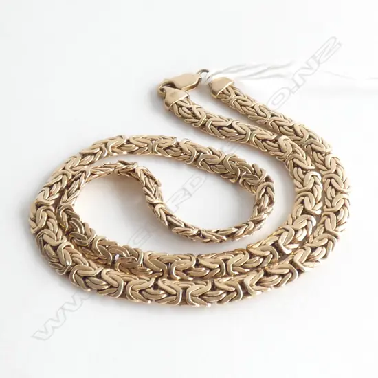 (0072)9CT GOLD FANCY LINK NECK CHAIN L.440mm.