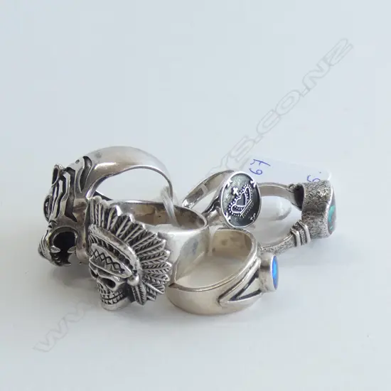 5 925 SILVER RINGS 53 GRAMS
