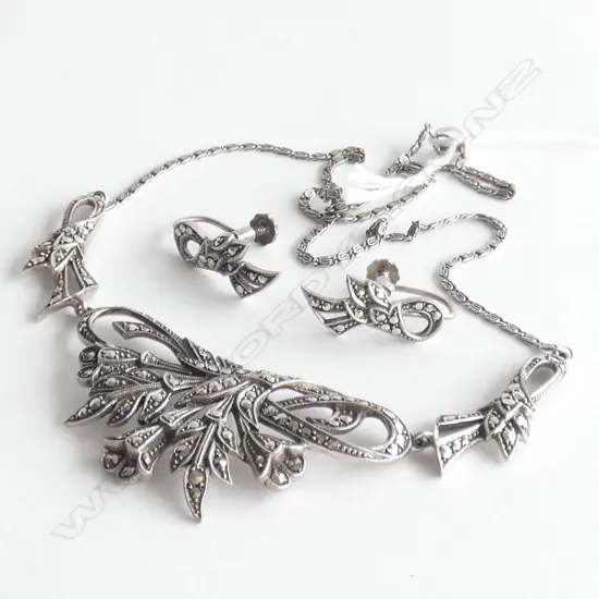 MARCASITE NECKLACE & EARRINGS