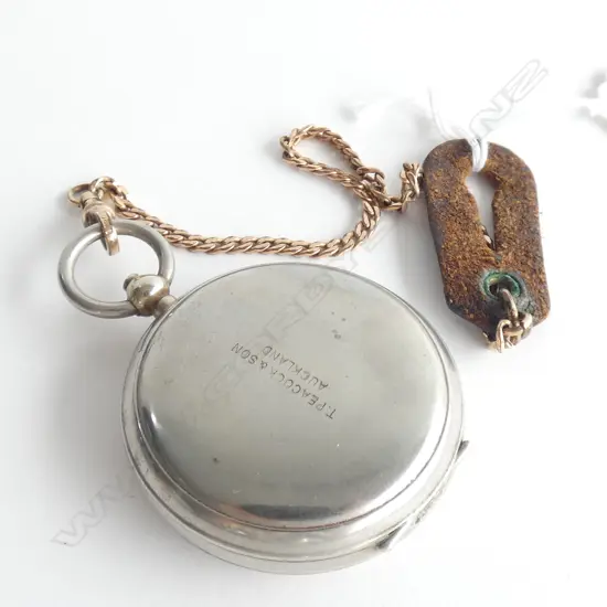 VINTAGE COMPASS IN CHROME CASE GOLD PLATED CHAIN