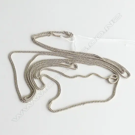 MODERN UNMARKED SILVER? MUFF CHAIN